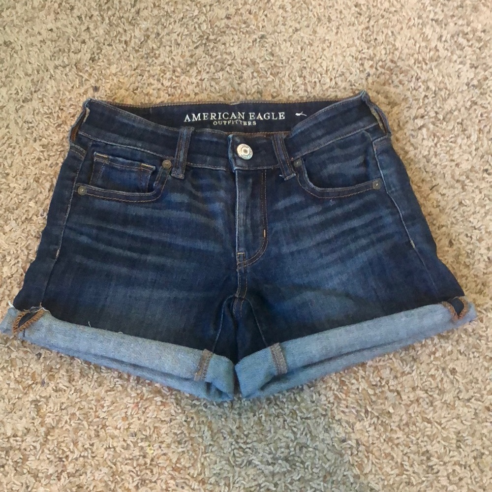 Dark denim American eagle short shorts